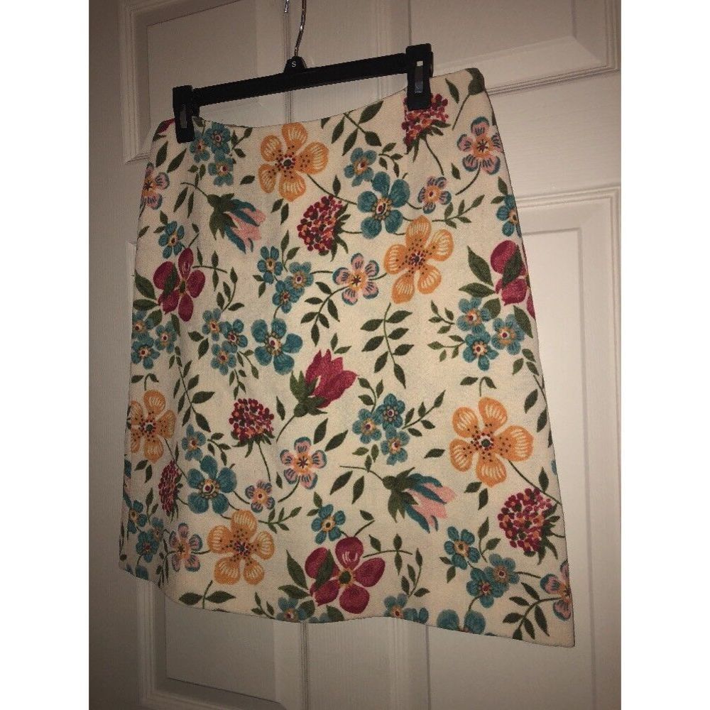 💕MOSCHINO CHEAP AND CHIC FLORAL POPPY BACK SPLIT SKIRT 10💕